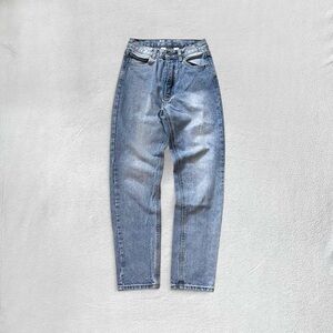 John Galt Brandy High-Rise Straight Light Indigo Jane Mom Jeans, Women’s Small